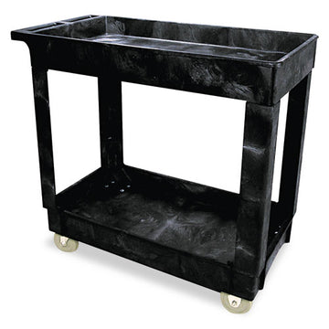 Rubbermaid® Commercial Service-utility Cart, Two-shelf, 34.13w X 17.38d X 32.38h, Black freeshipping - TVN Wholesale